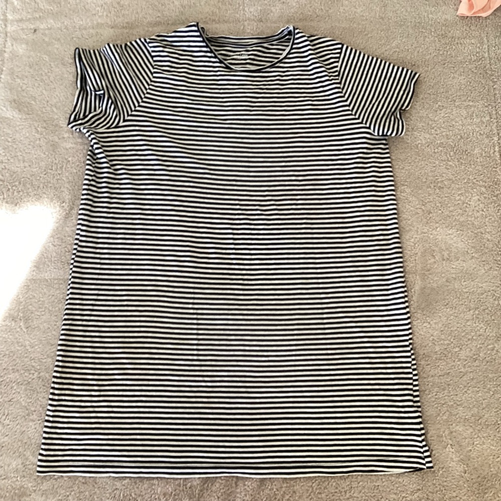 Time and Tru Black and White Striped Shirt